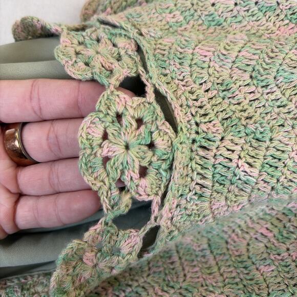 Vintage Kroshetta by Papillion Green & Pink Lined Maxi Dress Size XS Bnfts Chrty - Picture 10 of 10